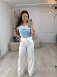 blusa canelada premium mila azul 151