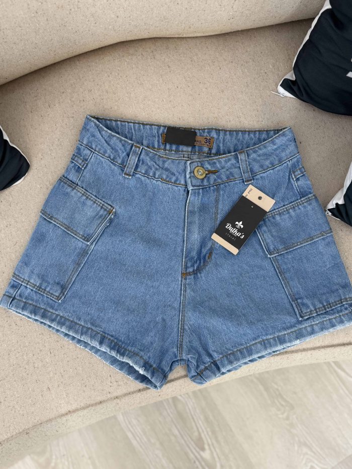 shorts jeans cargo azul claro]