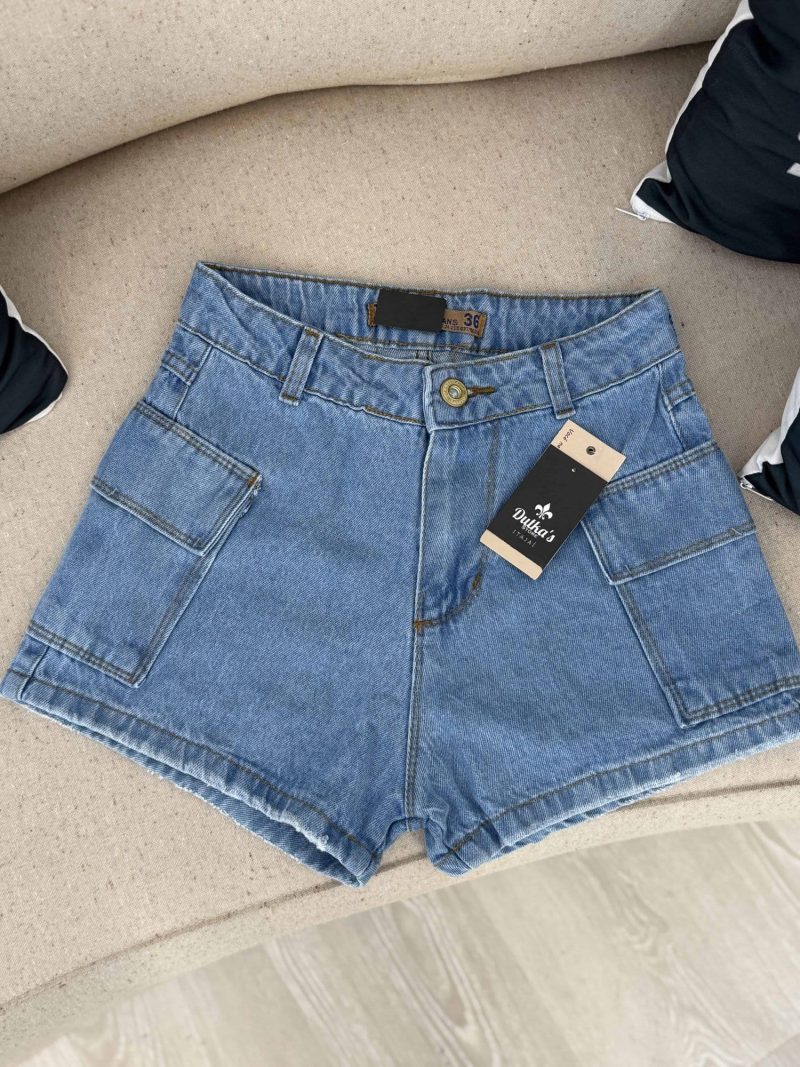 shorts jeans cargo azul claro]