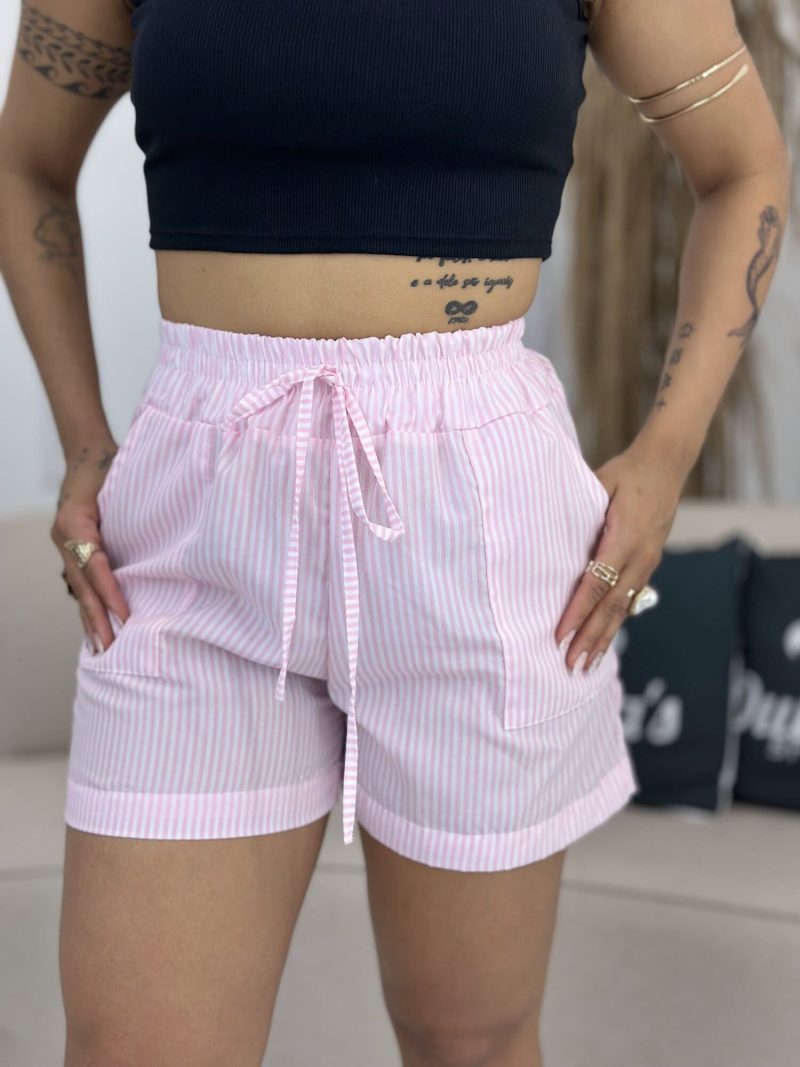 shorts listra rosa 266