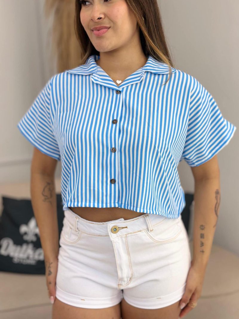 cropped camisa listra azul bebe 272