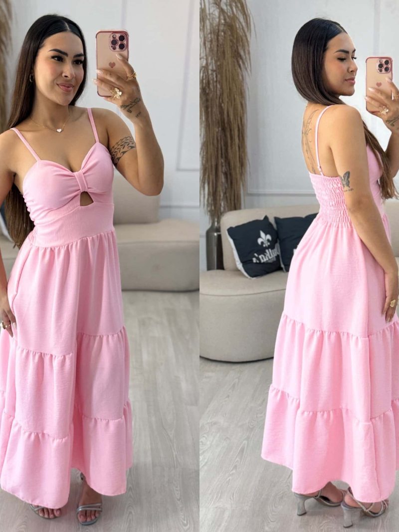 vestido midi regata canelado azul bebe 066