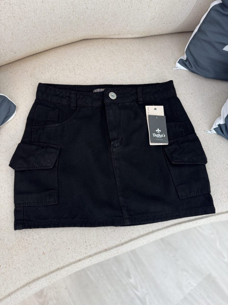 saia jeans cargo preto 011