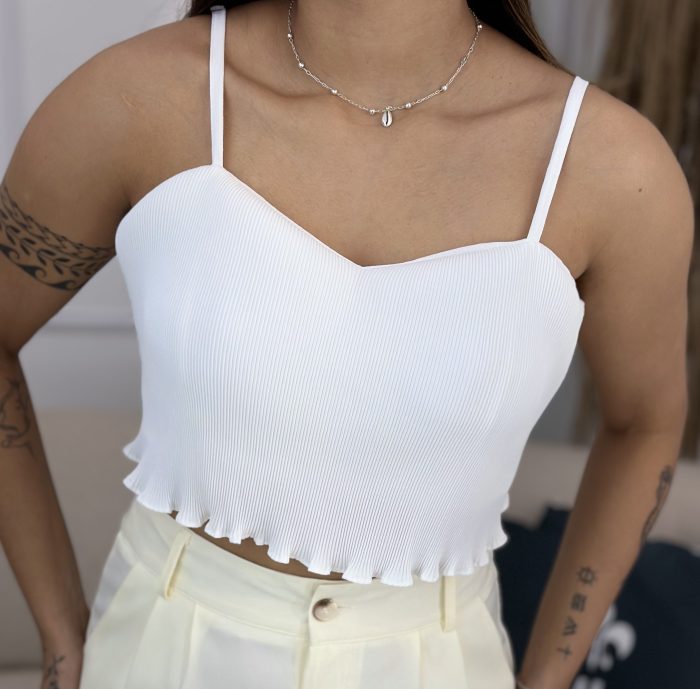 cropped plissado branco 047 cropped plissado branco 047