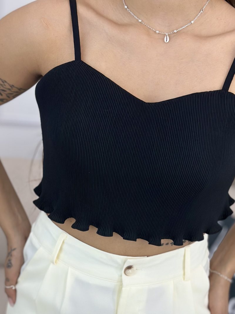 cropped plissado preto 048