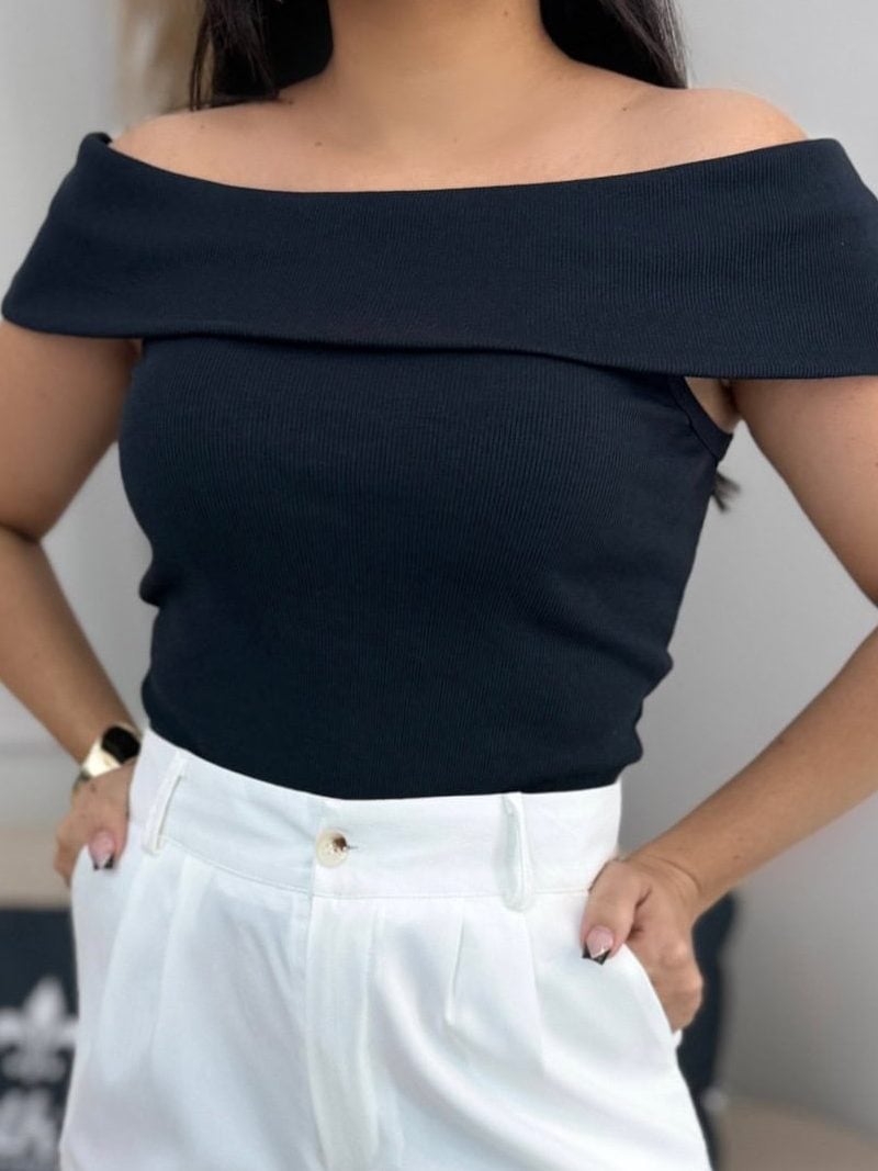 blusa canelada premium mila preto 155