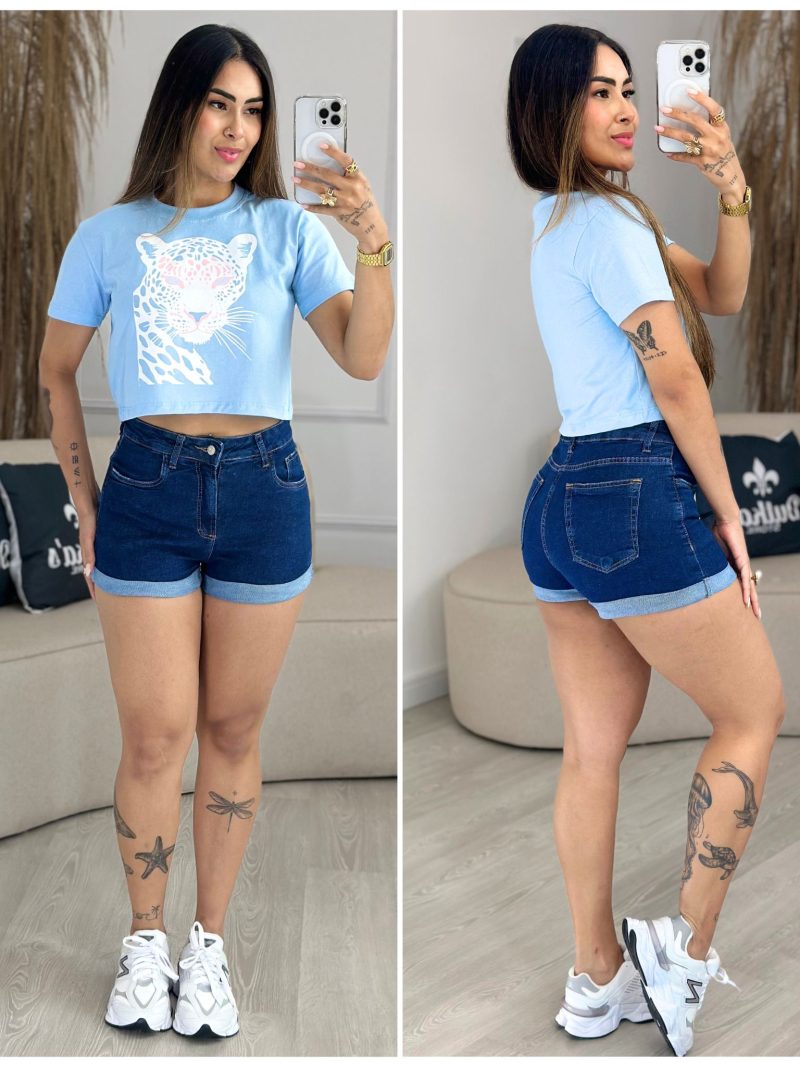 shorts jeans lycra dobradinho 552