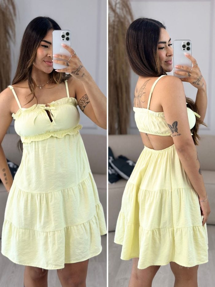 vestido vitoria babado amarelo 457