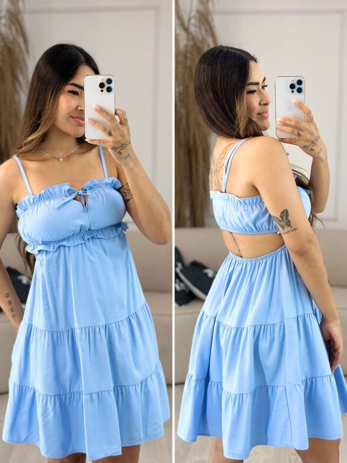 vestido vitoria babado azul bebe 458