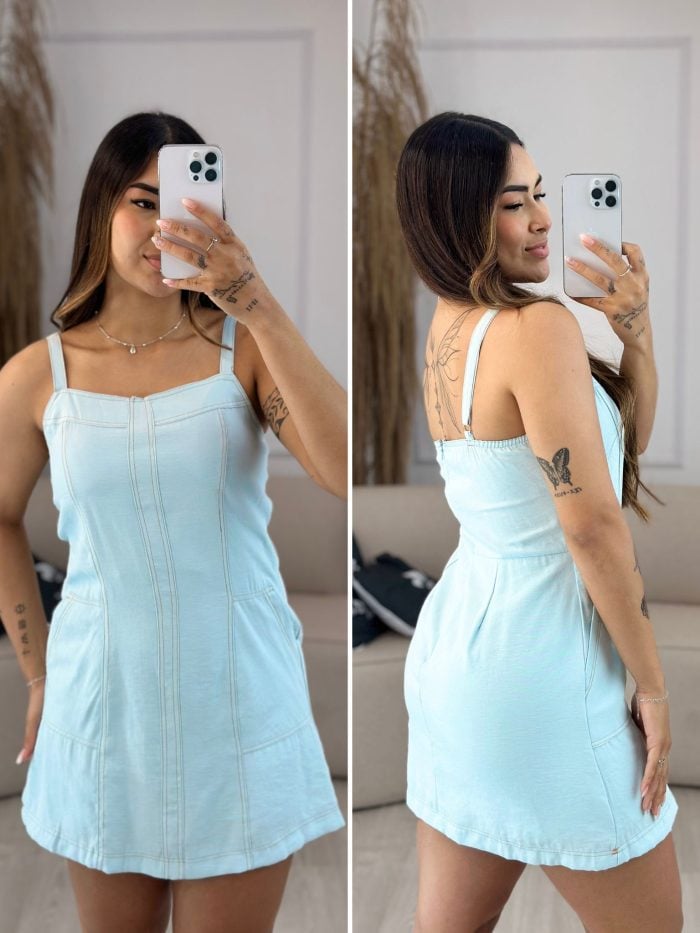 macaquinho vestido sofia azul bebe 453