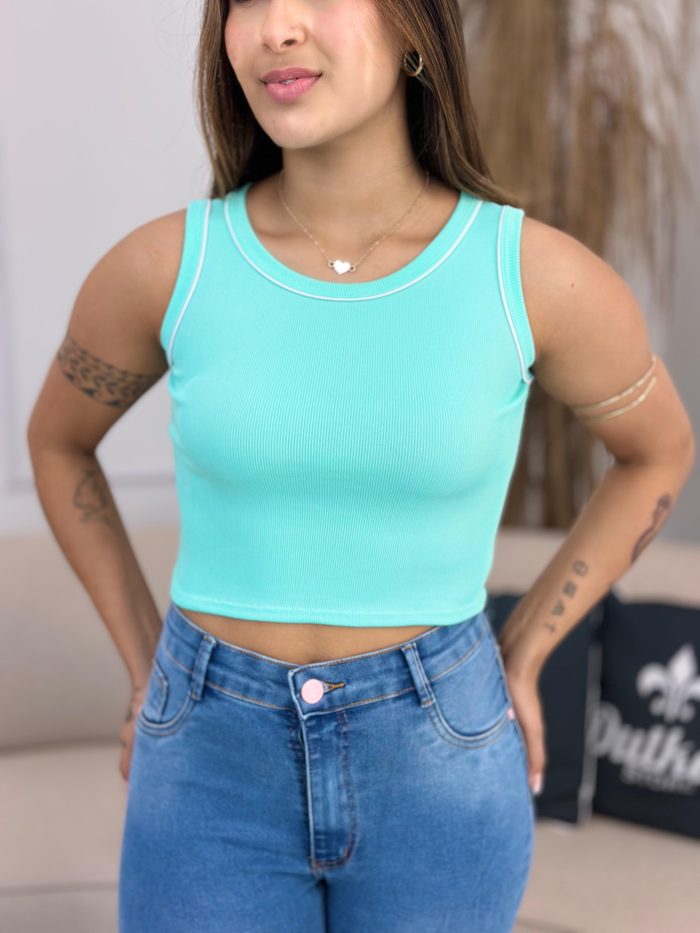 cropped regata bicolor verde 467 cropped regata bicolor verde 467