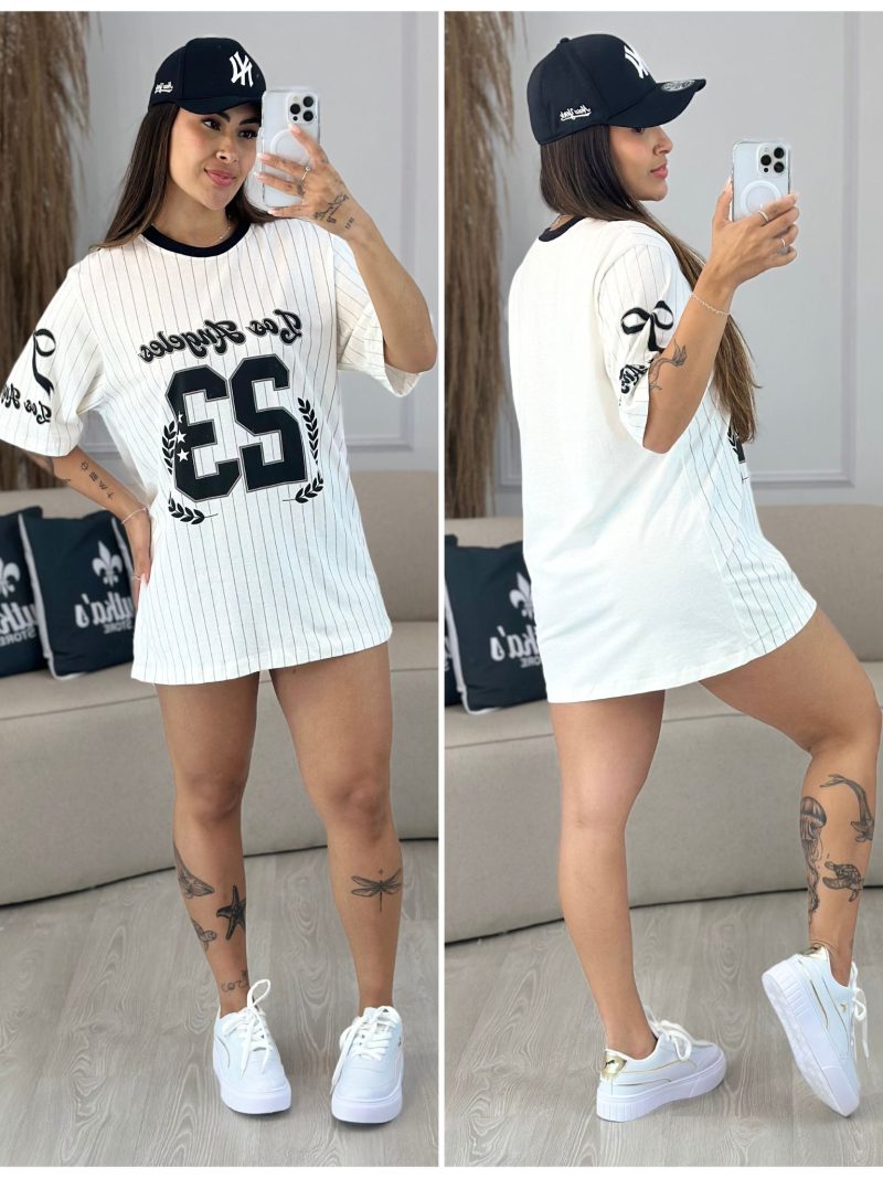 camisetão los angeles 23 branca com preta 327