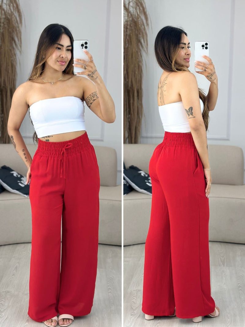 calca pantalona vermelha 555