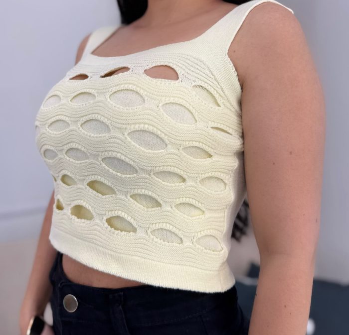 cropped furadinho modal amarelo candy 437