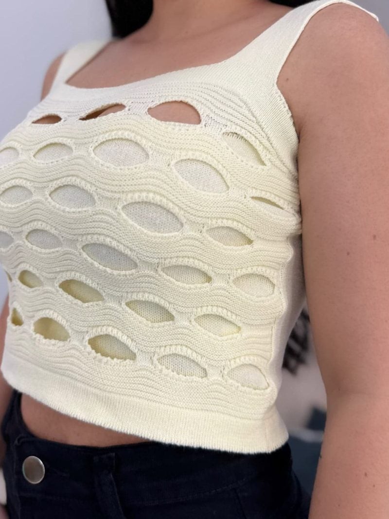 cropped furadinho modal amarelo candy 437