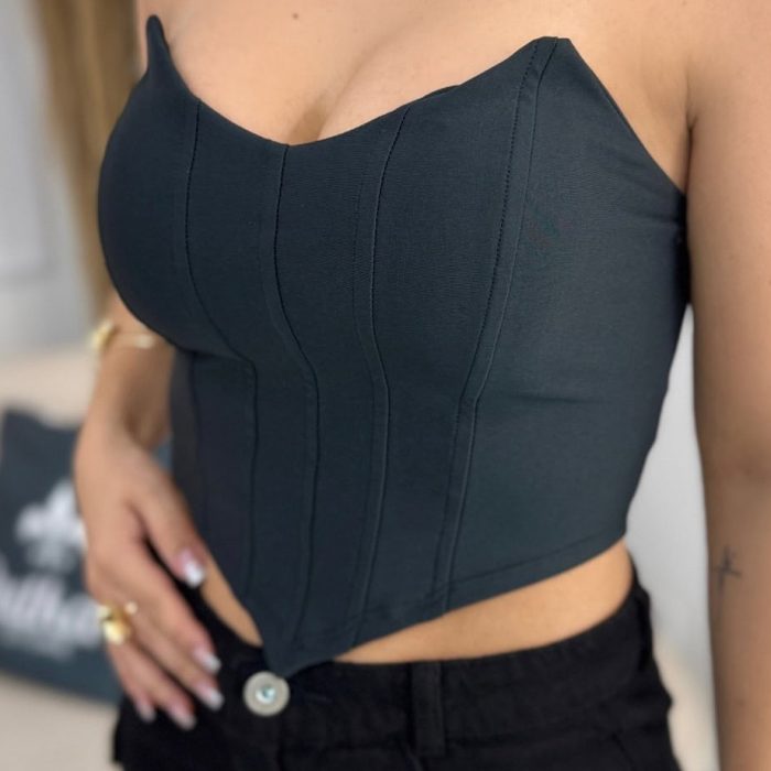 cropped corselet com bojo preto 351