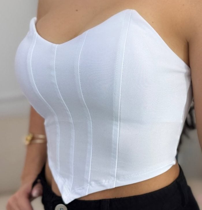 cropped corselet com bojo branco 352