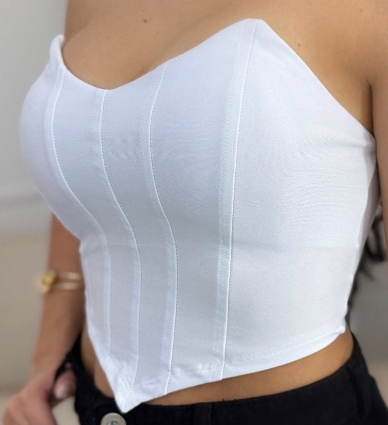 cropped corselet com bojo branco 352