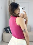 cropped modal golinha trançado rosa pink 501