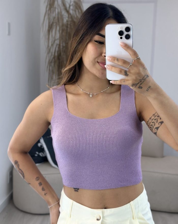 cropped modal regata lilás 477