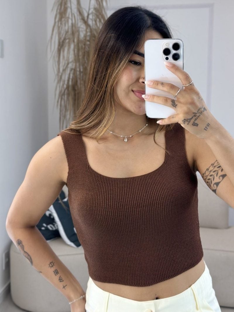 cropped modal regata marrom 485