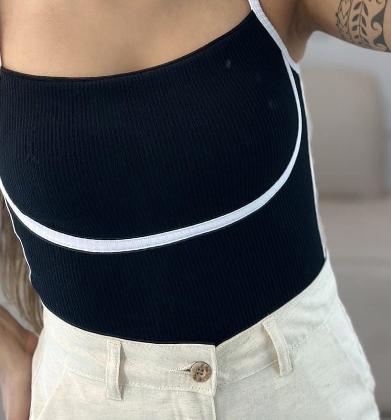 body alcinha bicolor preto 528