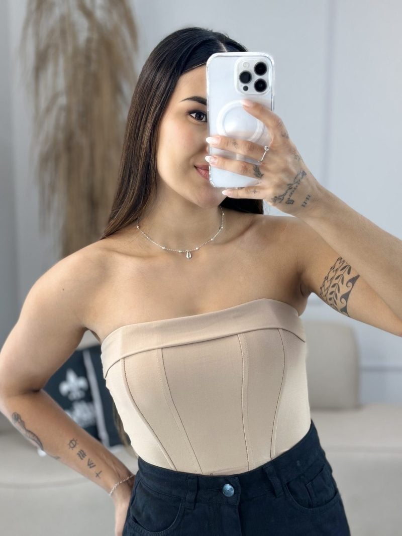 cropped corselet com barbatana e bojo salmão 364