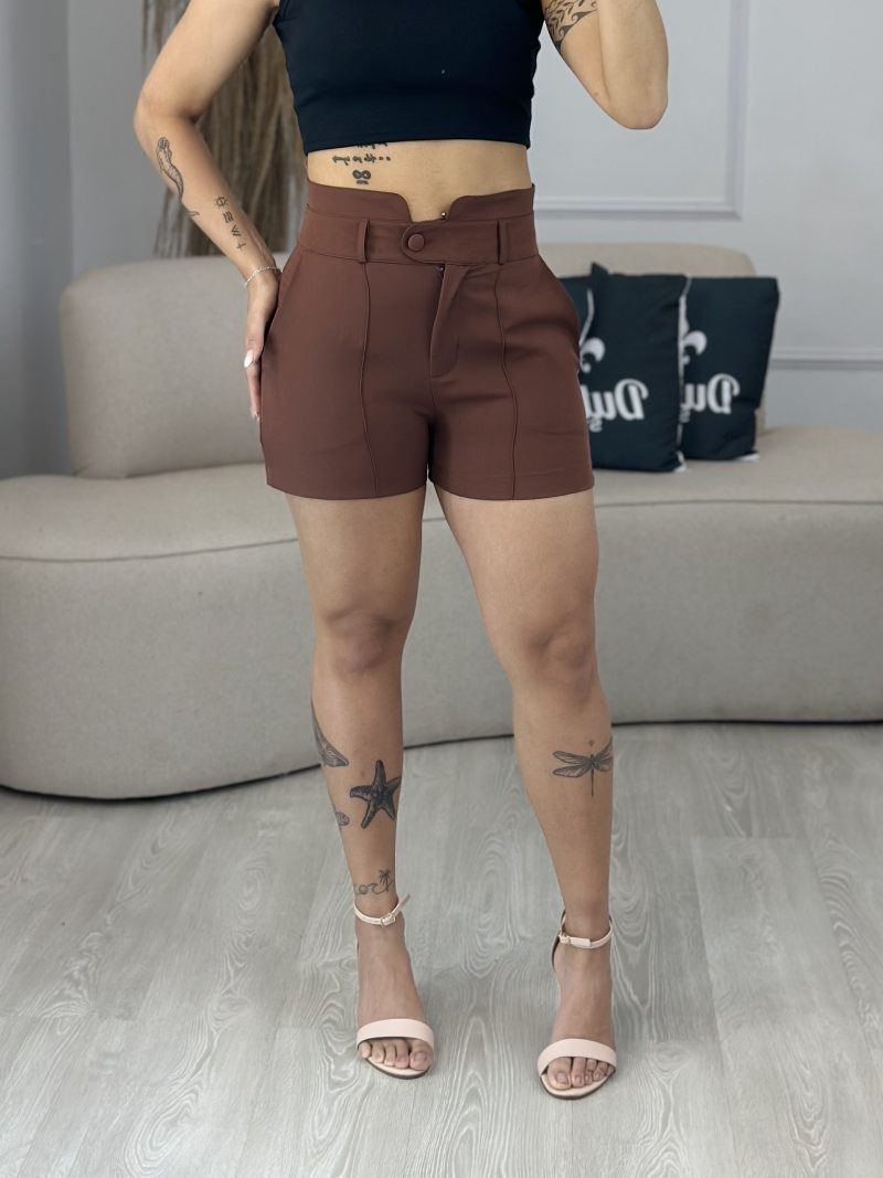 shorts alfaiataria marrom 675