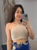 cropped crochê nude 573