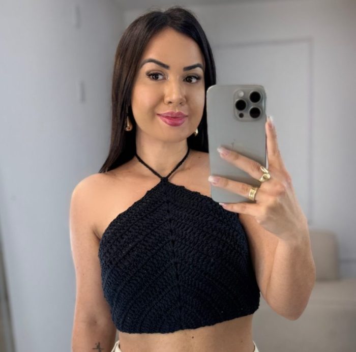 cropped crochê preto 567