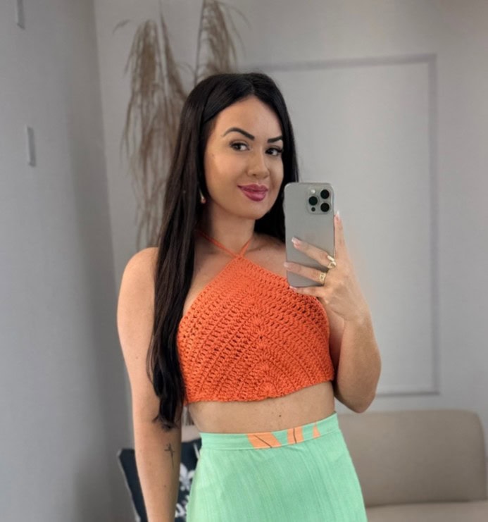 cropped crochê laranja 572