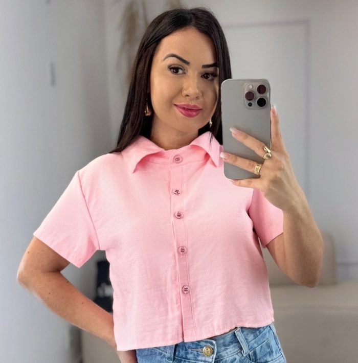 cropped camisa rosa 704