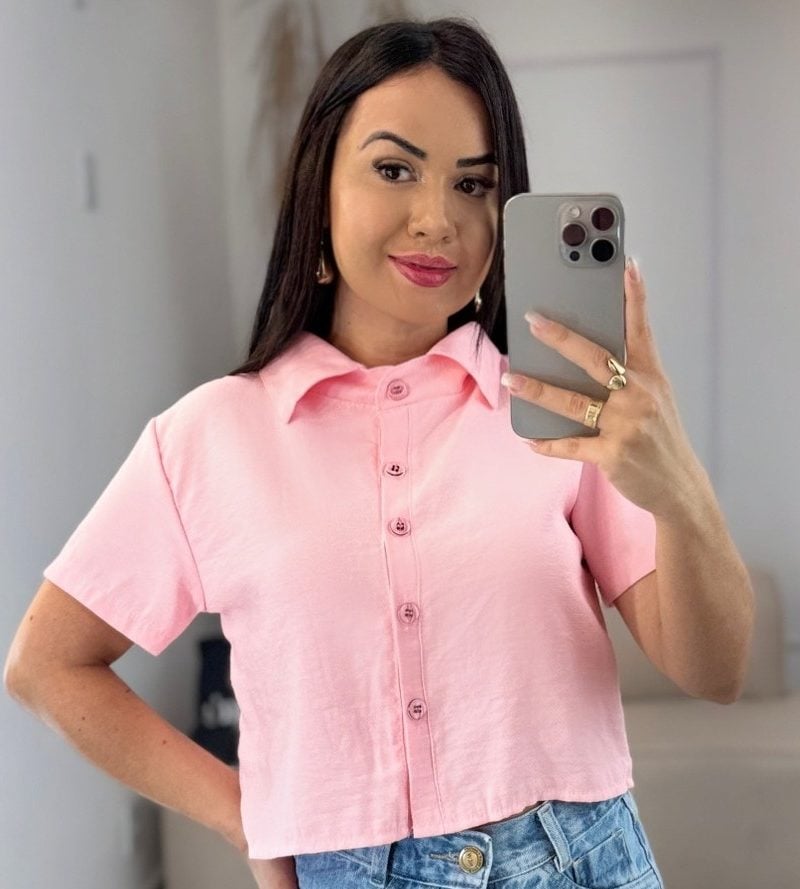 cropped camisa rosa 704