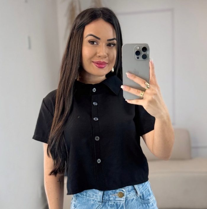cropped camisa preto 709