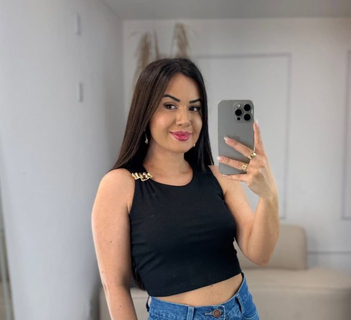 cropped regata com fivela preto 592