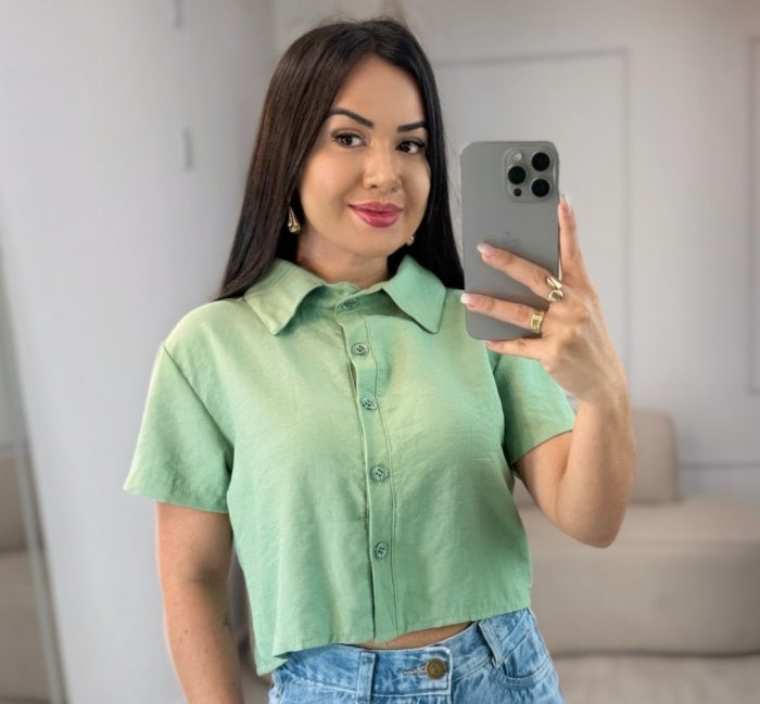 cropped camisa verde 706
