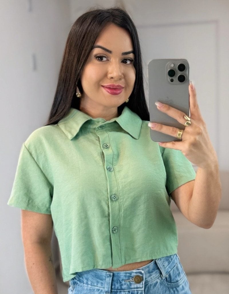 cropped camisa verde 706