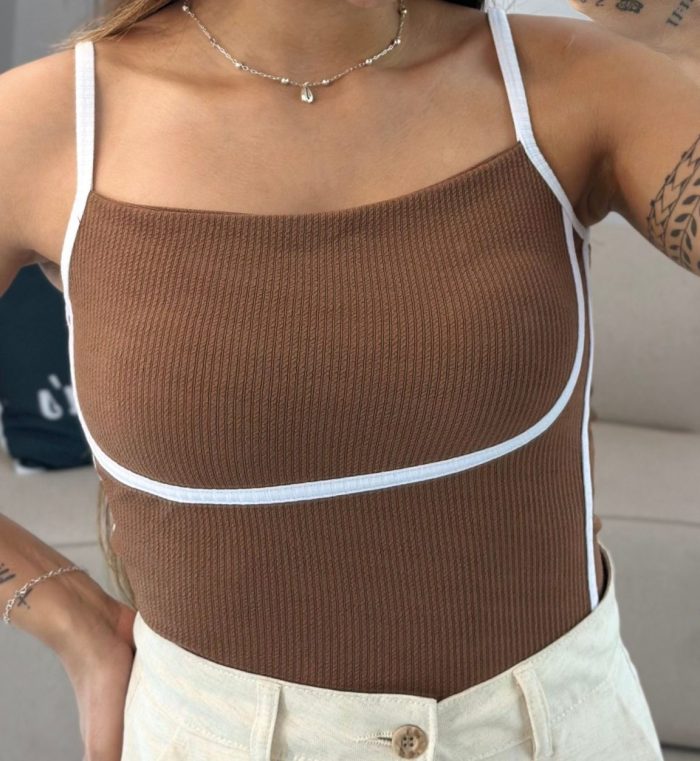 body alcinha bicolor marrom 527