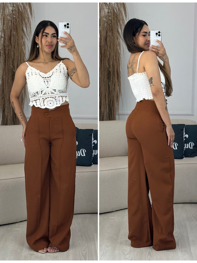 calça pantalona alfaiataria caramelo 667