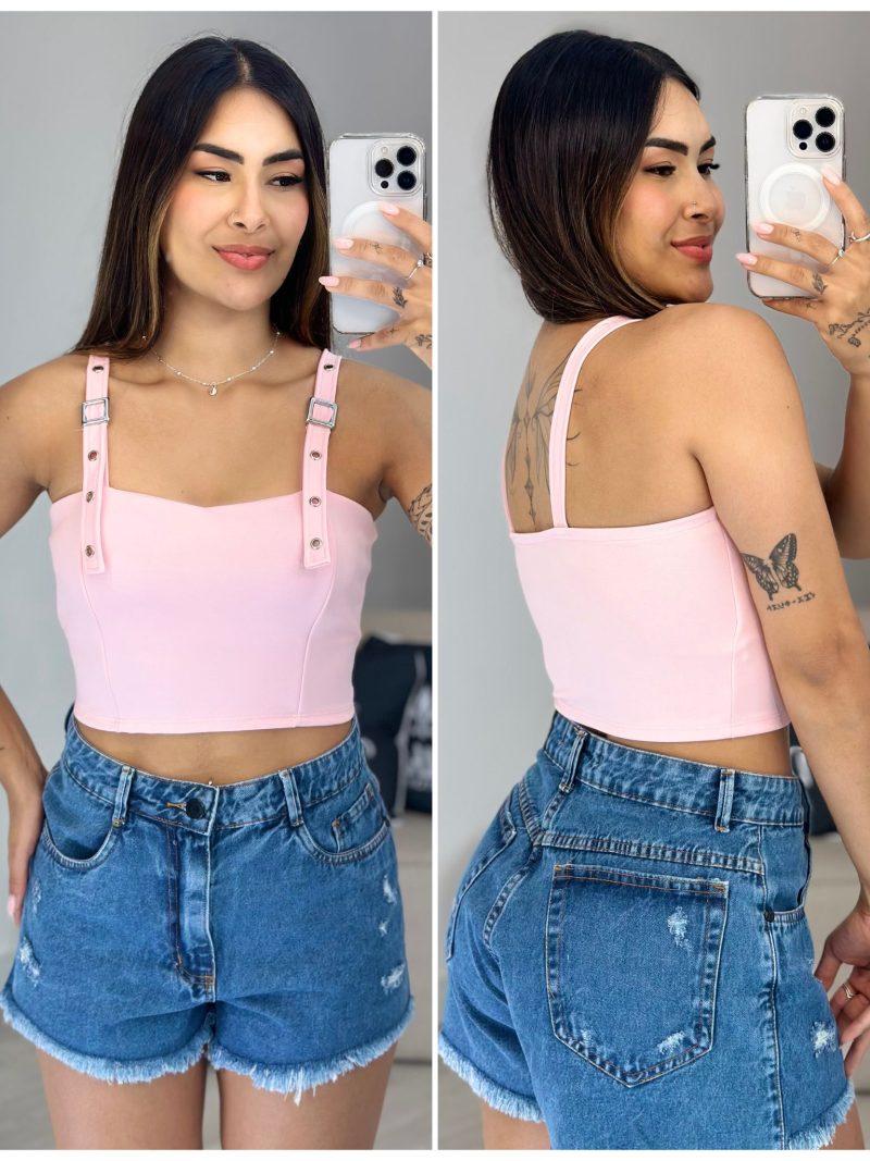 cropped colete rosa 772