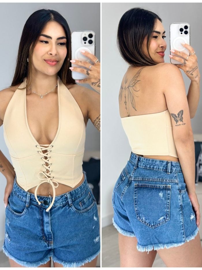 cropped colete rosa 772