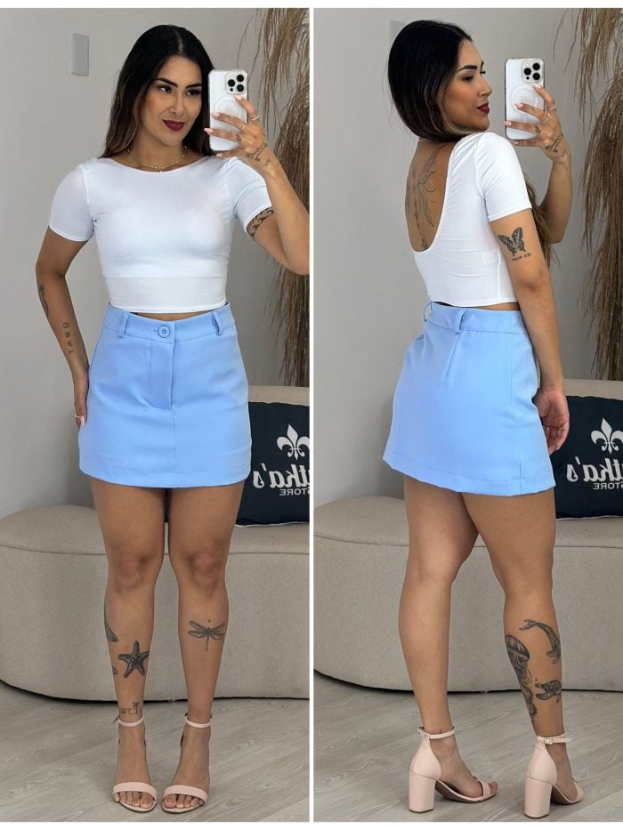 shorts saia alfaiataria azul 922
