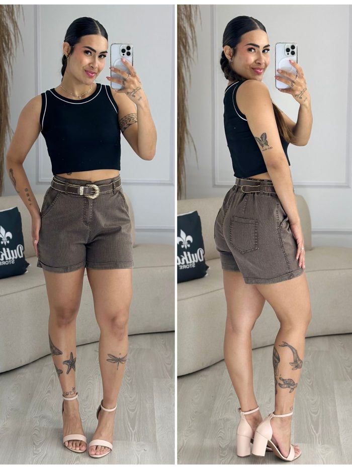 shorts cinza com preto 1086