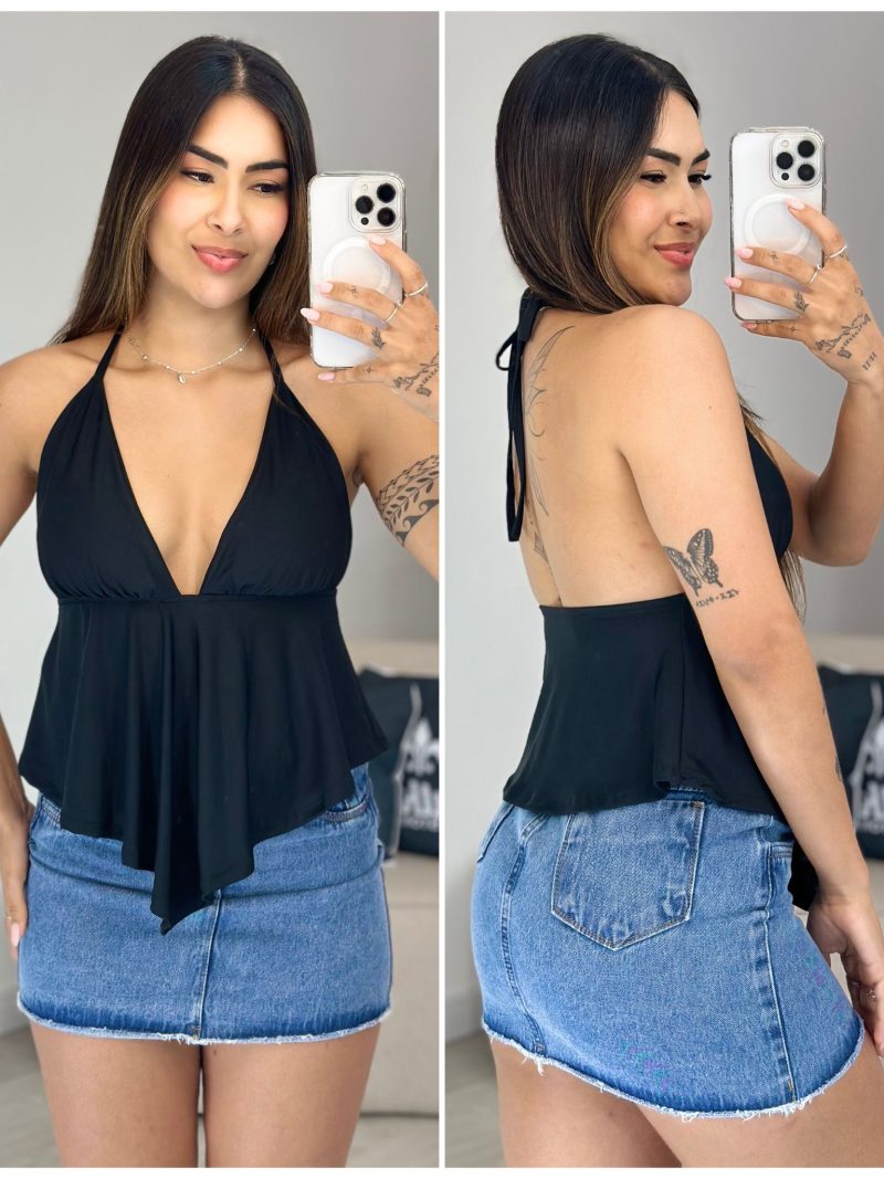 cropped bata flor vermelho 733