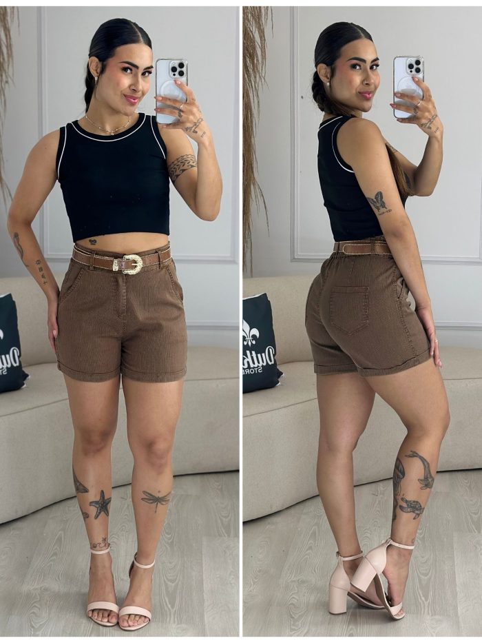 shorts cinza com preto 1086