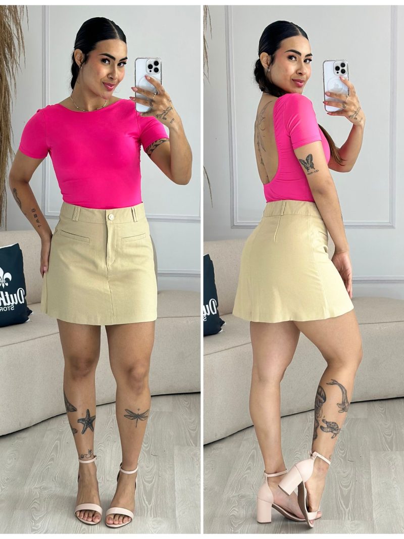 shorts saia marrante amarelo 1114