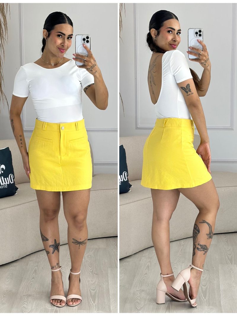shorts saia marrante amarelo 1114