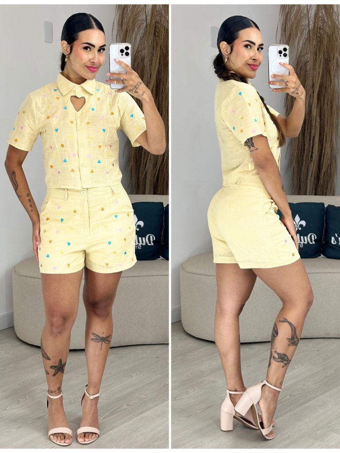 conjunto coração cinza 1232