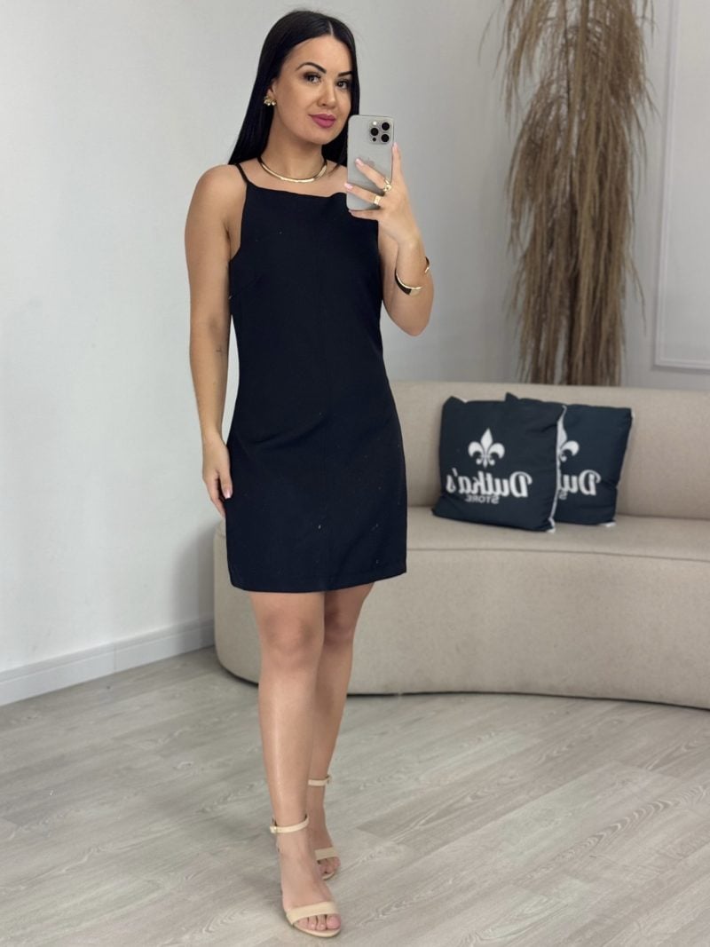 vestido tubinho alfaiataria preto 874