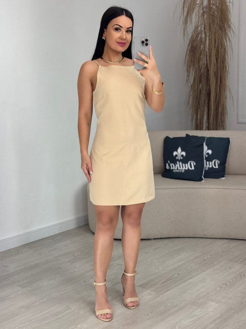 vestido tubinho alfaiataria nude 877